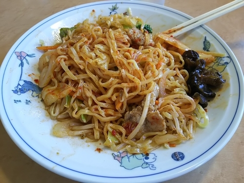 「チャーメン　（麺大盛り）　※特製豆板醤カスタマイズＶｅｒ．」@テンホウ 松本渚店の写真