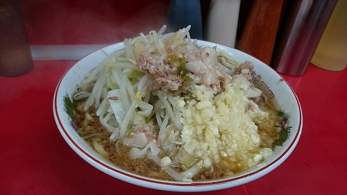 「ラーメン小  堅め少な目 ニンニク脂」@ラーメン二郎 湘南藤沢店の写真