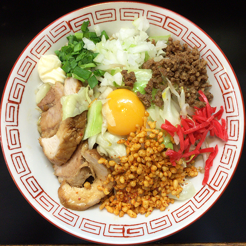 「まぜそば 小（ニンニク）」@浜田家の写真