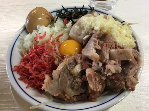 「【限定】えび汁なし＋ほぐし豚＋味玉」@豚男 -BUTAMEN-の写真