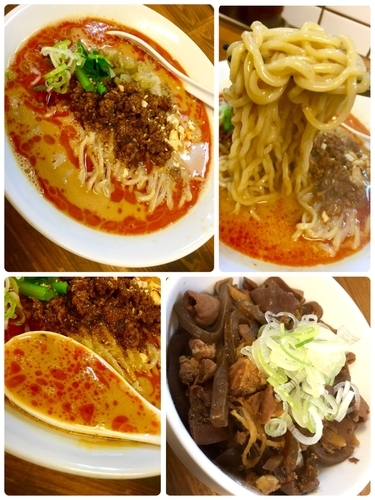 「【限定】濃厚担々麺 ￥900➕️もつ煮ごはん」@くじら食堂の写真