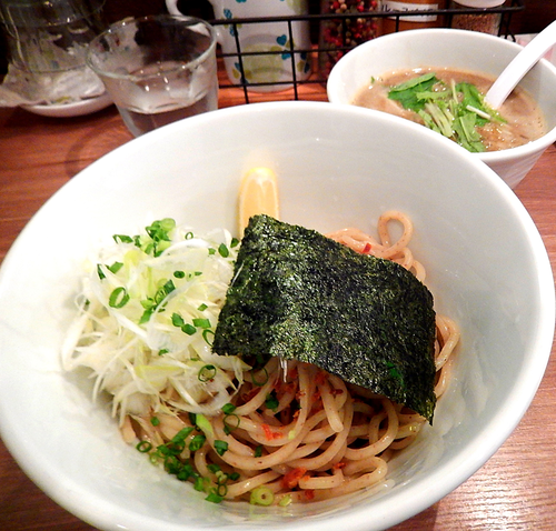 「つけ麺（塩、エビ風味）+葱（950円）」@38 NOODLE KITCHENの写真