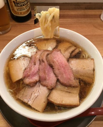 「肉そば(醤油)  ￥1070」@麺や 七彩 八丁堀店の写真