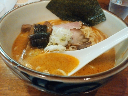 「あっさり担々麺(並盛・180g)750円→500円」@藤原らーめん店・カレー店の写真