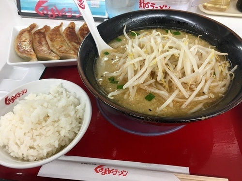 「塩ラーメン¥630+餃子¥170+サービス小ライス」@くるまやラーメン 保谷新町店の写真