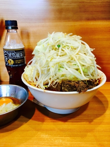 「ラーメン小 辛いやつ2倍 玉ねぎたまご」@ラーメン二郎 八王子野猿街道店2の写真