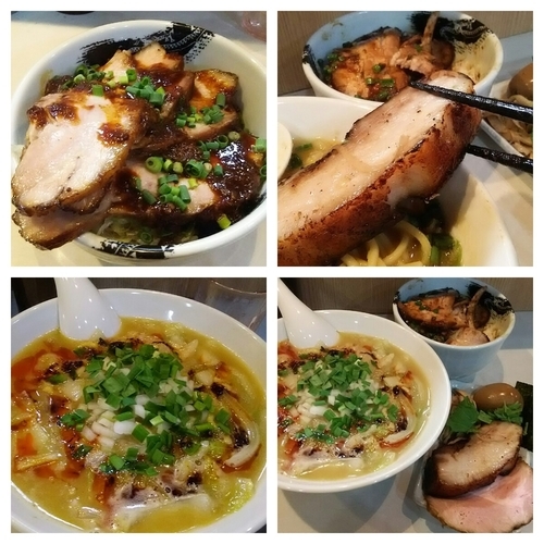 「【限定】濃厚辛塩ラーメン＋黒豚味噌焼き丼」@麺屋 扇 SENの写真