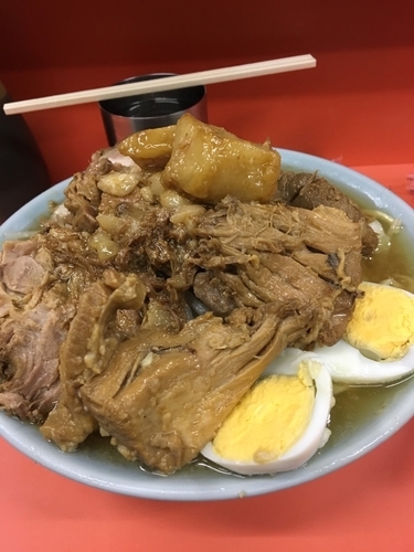 「国産豚メン＋ゆで玉子」@ラーメン富士丸 神谷本店の写真
