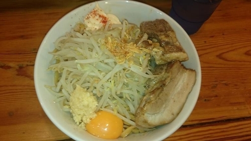 「油そば　豚追加　ニンニク」@らーめん 影武者 外伝の写真