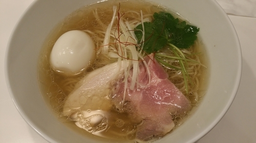 「雫(820円)＋味玉(100円)」@麺画廊 英の写真