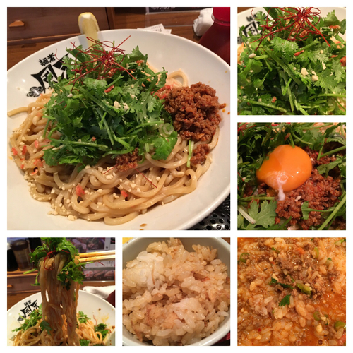 「ぱくぱくパクチーまぜそば 880円＋大盛り10円＋辛肉無料」@麺者 風天の写真