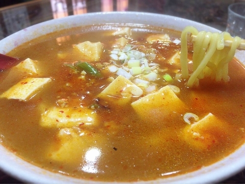 「マーポー豆腐入りそば(734円)」@新錦江の写真