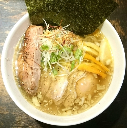 「白鶏麺 全部のせ」@屋台らーめん 鷹流 高田馬場店の写真