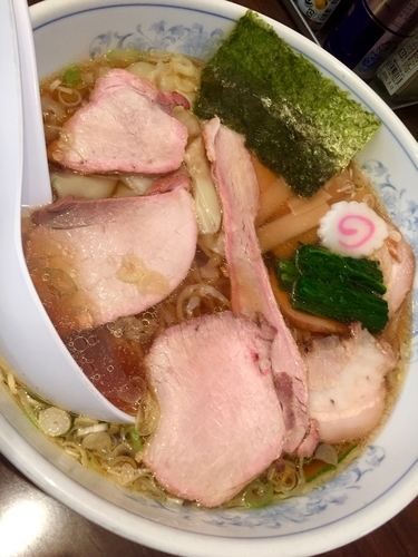 「焼豚ワンタンメン￥1030＋大盛り￥150」@白河手打中華 賀乃屋の写真