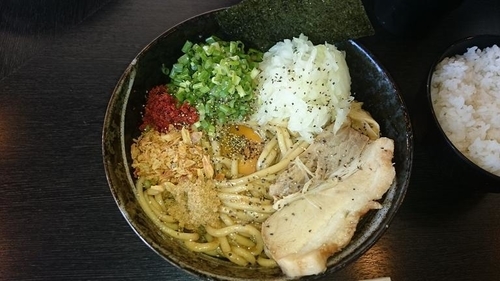 「まぜそば」@二代目狼煙 本店 葉隠製麺の写真