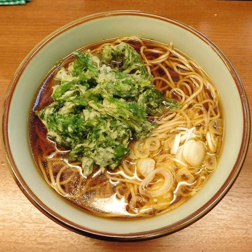 「春菊そば（380円）」@文殊 馬喰横山店の写真