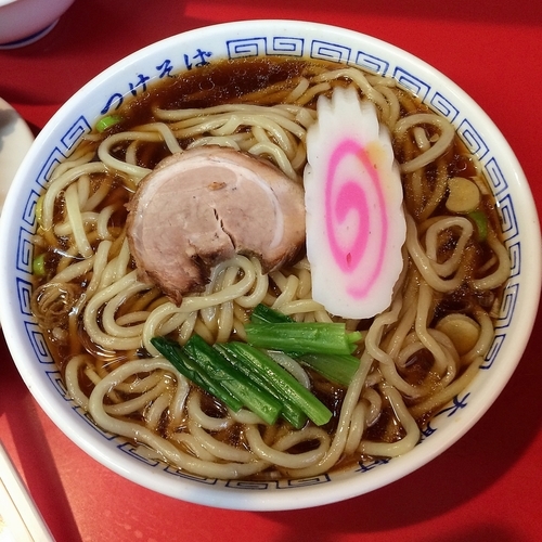 「ミニラーメン￥３５０＋ミニ唐揚げ定食（ライス半分）￥５５０」@大勝軒 祖師ヶ谷大蔵店の写真