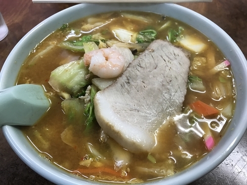 「五目味噌ラーメン 中辛 750円」@長崎チャンポン 丸富の写真