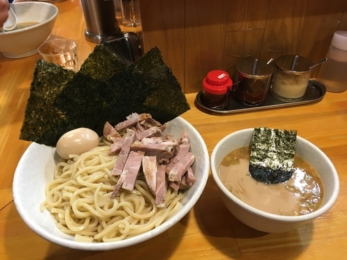 「チャーシューつけ麺＋海苔＋beer」@麺屋 永太の写真