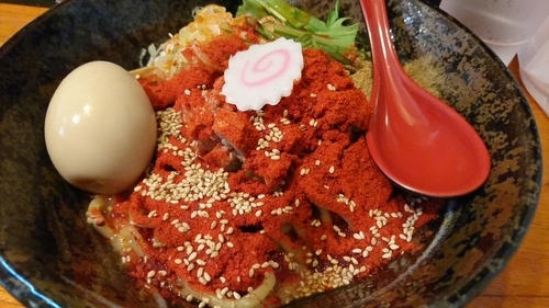 「辛いまぜそば」@鵜の木堂の写真