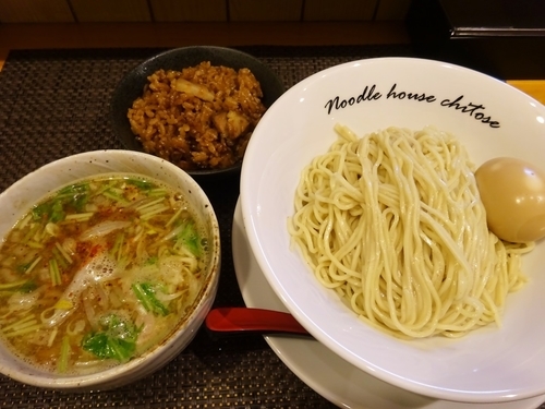「サバつけ麺 800円 ＋ 肉炊き飯 50円」@麺庵ちとせの写真