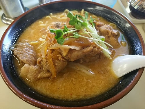 「【限定】肉みそ　（大盛り：サービス券）」@くるまやラーメン 松本渚店の写真