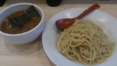 「つけ麺（ちょい辛）_800円」@つけ麺 坊主 間宮の写真