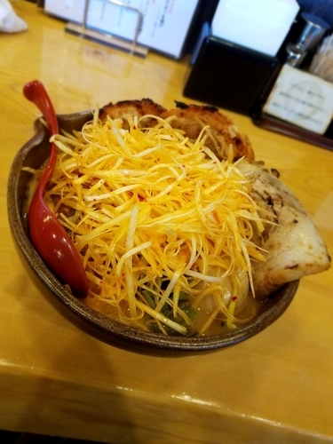 「信州味噌チャーシュー麺＋肉ねぎ＋煮玉子」@麺場 田所商店 中原店の写真