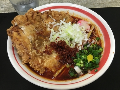 「旨辛揚げチキン麺 大辛」@自家製麺SHINの写真