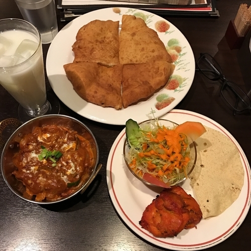 「カシミールセット（マトンカラヒ選択 バトゥーラへ変更）」@チャンドラマの写真