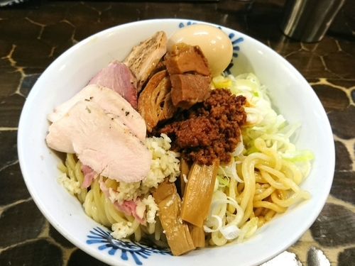 「【限定】油そば(大盛) ＋特級トッピング」@特級鶏蕎麦 龍介の写真