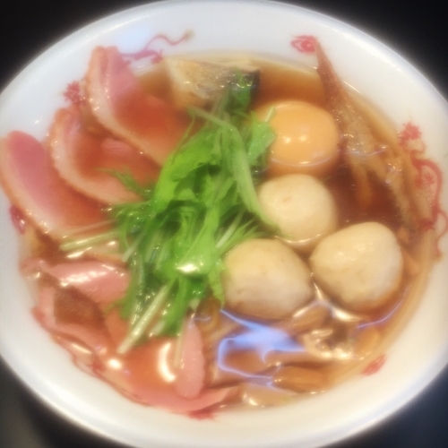 「福たけ 房州干物と岩手鴨の極中華そば+特製300円」@大つけ麺博 2016の写真