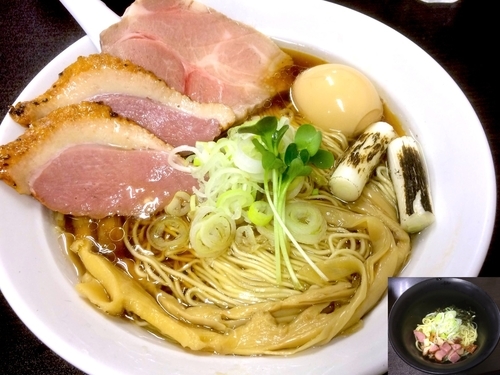 「【限定】鴨出汁ラーメン（800円）＋味玉＋和え麺半玉」@へべれ家の写真