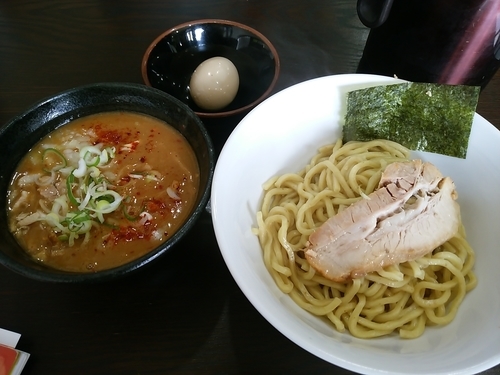 「辛えびつけめん(並盛・200g・あつもり)870円」@らぁ麺 一歩の写真