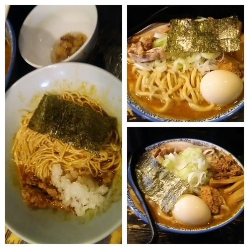 「濃厚狼煙ラーメン大盛り（スパイシーＶer）＋和え玉（カレー）」@狼煙 〜NOROSHI〜の写真