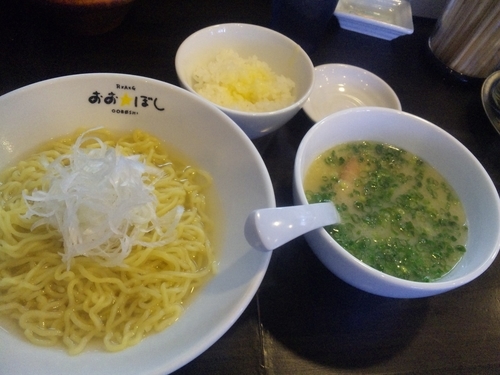 「【１０月限定】鶏と鯛と浅利の温つけ麺　９００円」@おおぼし 上田本店の写真