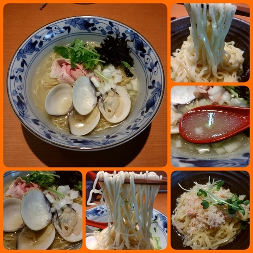 「鯛と蛤の中華そば＋㐂九八風和え玉（蟹）」@㐂九八 ～garage～の写真