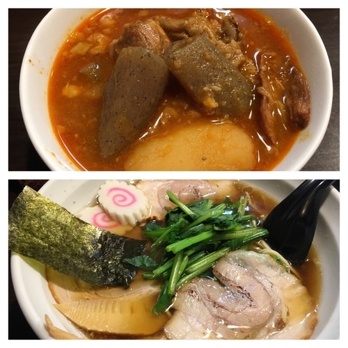 「限定：旨辛牛スジ煮込み＋くれは流中華そば」@ラーメンくれはの写真