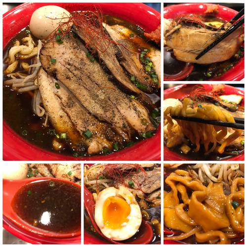 「玉BLACKらーめん＋辛味噌」@麺創研 紅 BLACKの写真