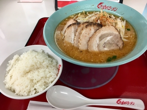 「味噌チャーシューメン 5枚 ¥800(期間限定サービス価格) +」@くるまやラーメン 保谷新町店の写真