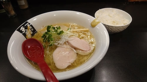 「焙煎ウルメ塩麺＋ライス(サービス)」@超純水採麺 天国屋の写真