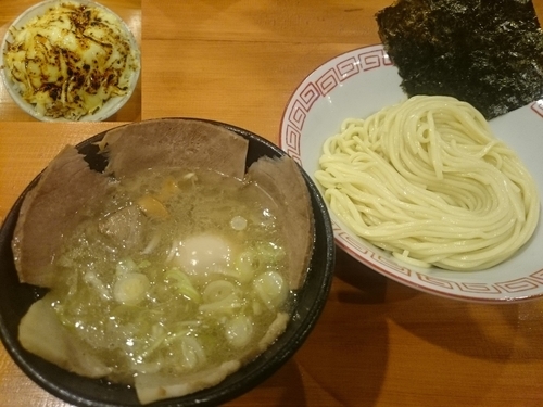 「【限定】肉汁つけ麺 豚アサリ￥800＋チーズご飯￥150」@らーめん 五ノ神精肉店 煮干し編の写真