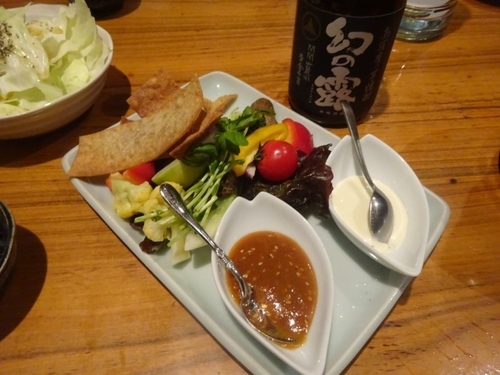 「まるごと信州野菜のサラダそばガレット添え（小）」@信州酒場 雷電の写真