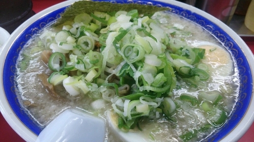 「ランチラーメン(脂多め)+ニンニク+薬味ネギ+半ライス」@MURAYAMAホープ軒 本店の写真