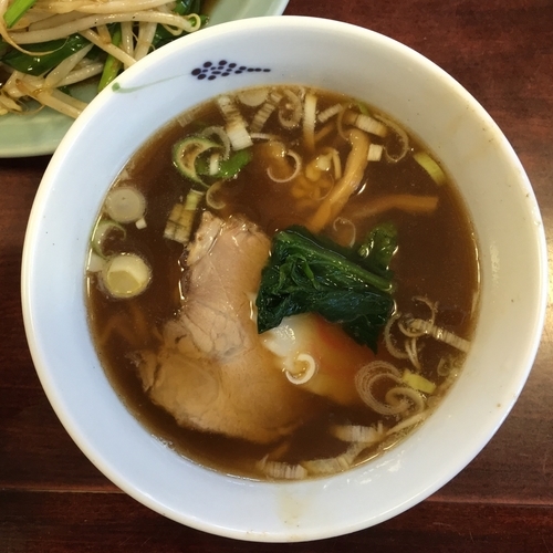 「レバニラ定食850円(ミニラーメン、餃子、ライス付)」@来々軒の写真