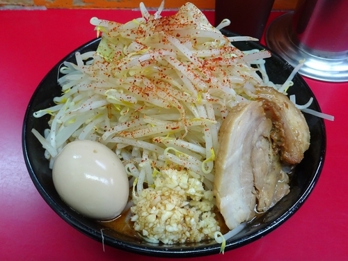 「冬の味噌ラーメン大盛り（900円）＋味玉　ヤサイニンニク」@モッコリ豚の写真