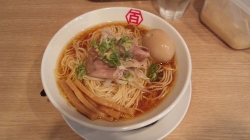 「肉汁中華ソバ醤油（大）味玉」@百年本舗 秋葉原総本店の写真