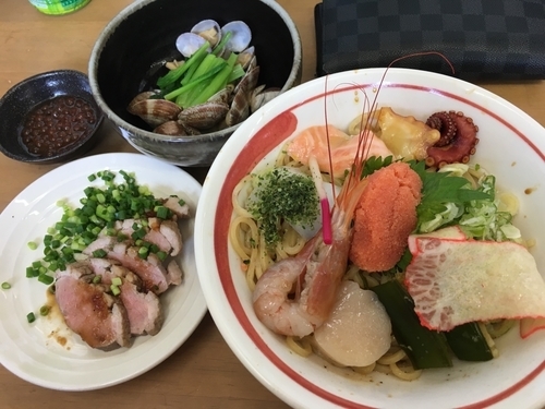 「11月6日限定 明太和え蕎麦 海物語S」@MENYA 食い味の道有楽の写真