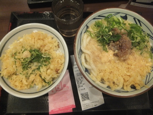 「肉たまあんかけ大690円(半額340円)＆ごはん130円」@丸亀製麺 柏駅南口店の写真