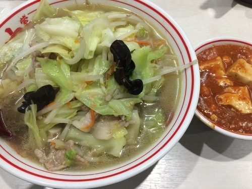 「塩タンメン　単品麻婆豆腐　￥870」@蒙古タンメン 中本 東池袋店の写真